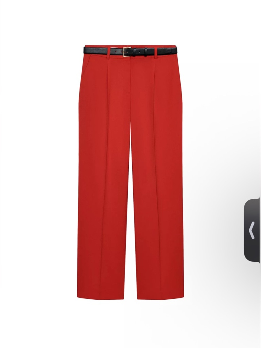 Zara Red Straight-Leg belted pants